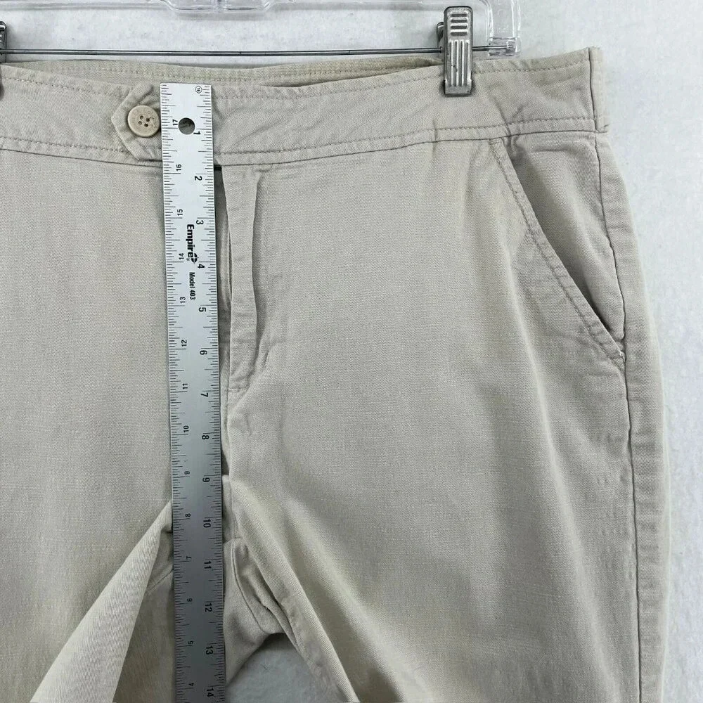 Calvin Klein Jeans Women's Sz 14 Beige Straight Ankle High-Rise Stretch Pockets - Picture 4 of 12